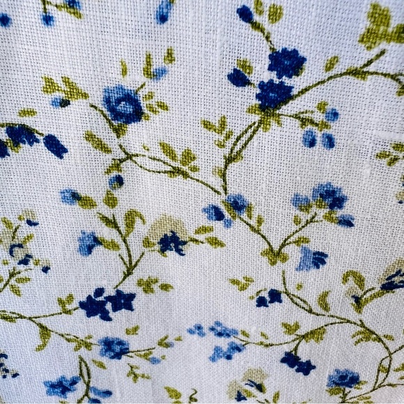 BRYN WALKER 100% LINEN VIOLET FLORAL PRINT SLEEVELESS BUTTON DOWN TOP SIZE MED - Picture 2 of 11